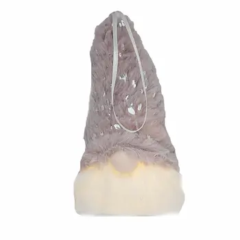 7" Pink Fabric Christmas Standing Gnome Tabletop Sculpture