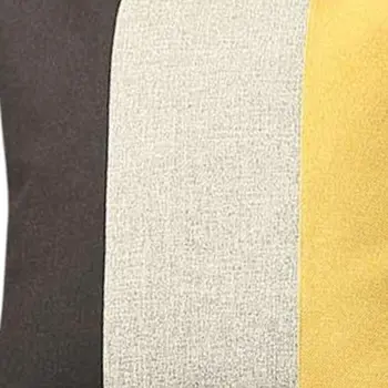 18" Black Gray And Yellow Fabric Throw Pillow