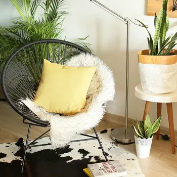 Yellow Modern Textured Throw Pillow