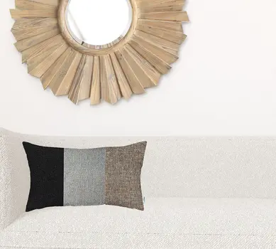 Brown Tripartite Lumbar Throw Pillow