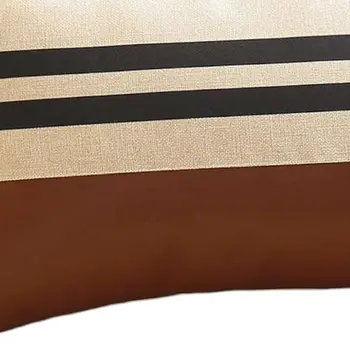 Brown and Black Geometric Lumbar Throw Pillow