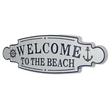 Welcome to the Beach Metal Wall Plate