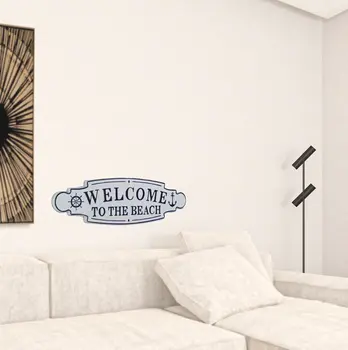 Welcome to the Beach Metal Wall Plate