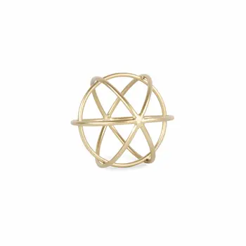7" Gold Metal Orb Decorative Sculpture