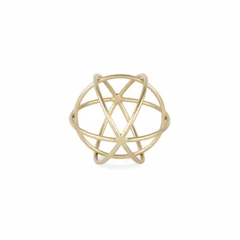 7" Gold Metal Orb Decorative Sculpture