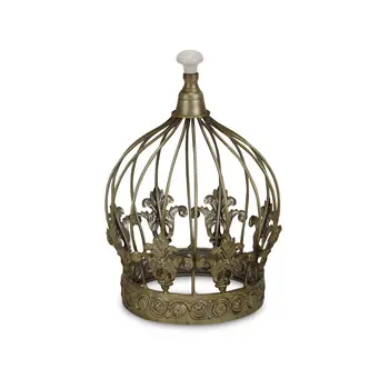 10" Bronze Metal Hand Painted Decorative Crown Tabletop Sculpture