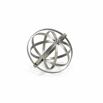 8" Speckled Gray Metal Orb Decorative Tabletop Sculpture