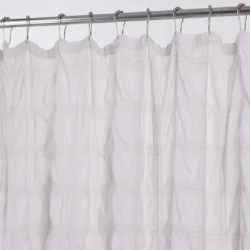 Pale Pink Modern Striped Crinkle Shower Curtain