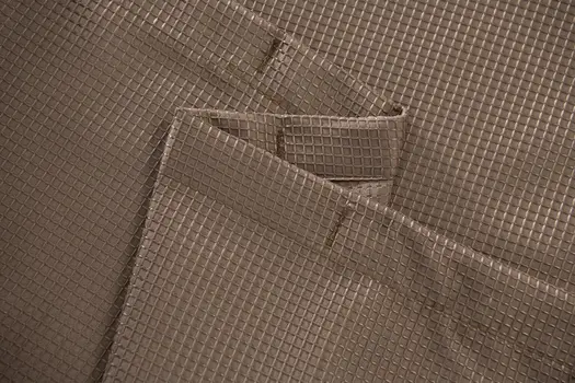 Luxurious Mocha Waffle Weave Shower Curtain