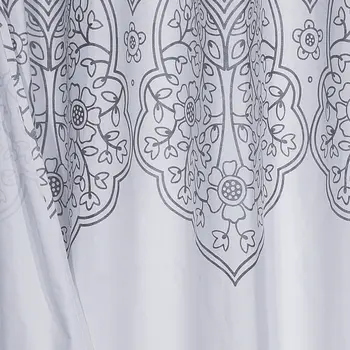 Silver Decorative Medallion Shower Curtain