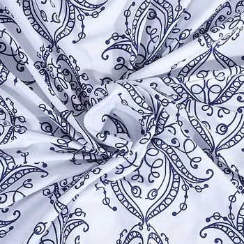 Navy and White Decorative Shower Curtain