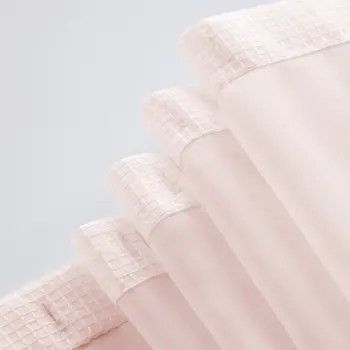 Blush Sheer and Grid Shower Curtain and Liner Set