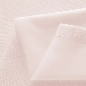 Blush Sheer and Grid Shower Curtain and Liner Set