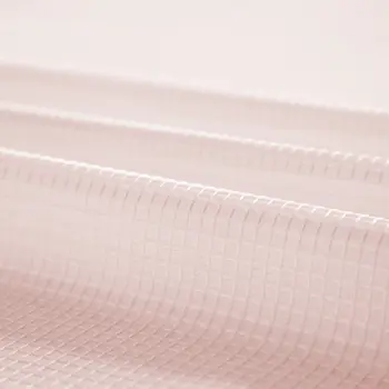 Blush Sheer and Grid Shower Curtain and Liner Set