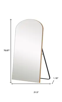 71" Gold Arch Wood Framed Full Length Standing Mirror