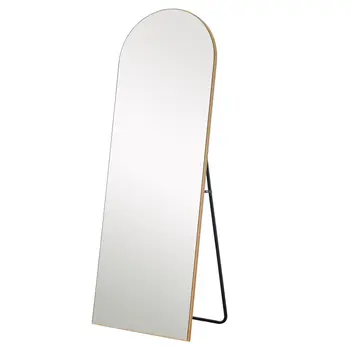 71" Gold Arch Wood Framed Freestanding Standing Mirror