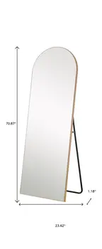 71" Gold Arch Wood Framed Freestanding Standing Mirror