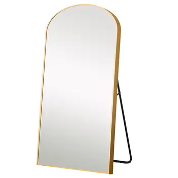 71" Gold Arch Metal Framed Freestanding Standing Mirror