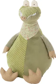 26" X 22" Green Crocodile Fabric Throw Pillow