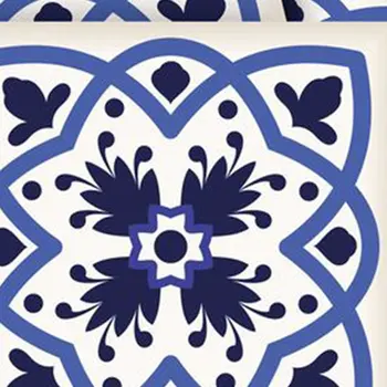 6" X 6" Blue And White Mosaic Peel And Stick Removable Tiles