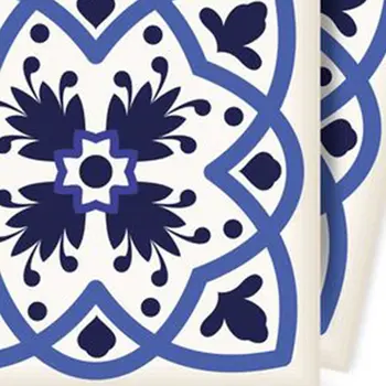 7" X 7" Blue And White Mosaic Peel And Stick Removable Tiles