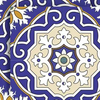 4" X 4" Blue White and Gold Mosaic Removable Tiles