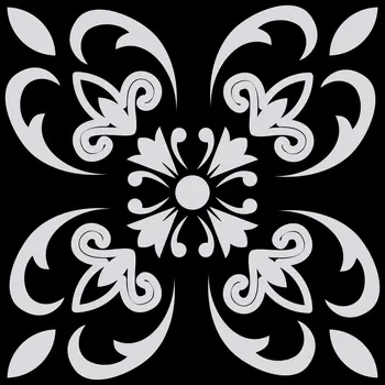 6" X 6" Black White and Gray Mosaic Peel and Stick Tiles