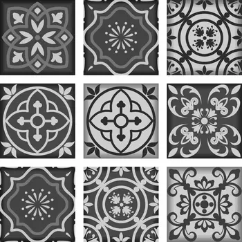 7" X 7" Gray and White Multi  Peel and Stick Removable Tiles