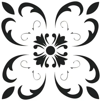 8" X 8" Black and White Delia Peel and Stick Removable Tiles