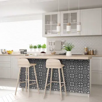 8" X 8" Tulipa Gray and White Peel and Stick Removable Tiles