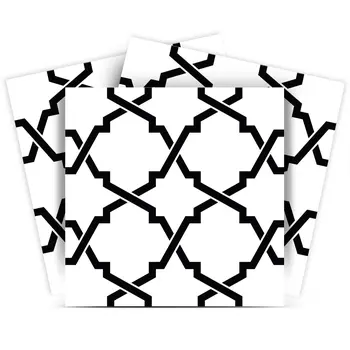 8" X 8" Black and White Quatrefoil Peel and Stick Tiles