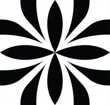 4" X 4" Black and White Colla Peel and Stick Removable Tiles