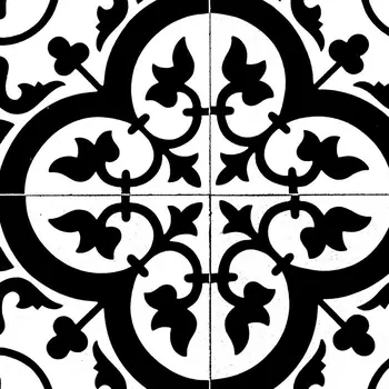 8" X 8" Black and White Roka Peel and Stick Removable Tiles