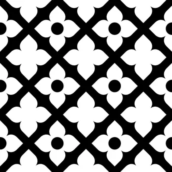 6" X 6" Black and White Dia Peel and Stick Removable Tiles