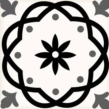 5" X 5" Black and White Rolla Peel and Stick Removable Tiles