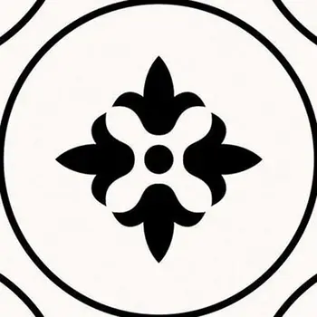 5" X 5" Black and White Rosa Peel and Stick Removable Tiles