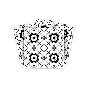 5" X 5" Black and White Gerber Peel and Stick Removable Tiles