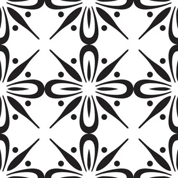 5" X 5" Black and White Quattra Peel and Stick Removable Tiles