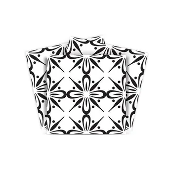 6" X 6" Black and White Quattra Peel and Stick Removable Tiles