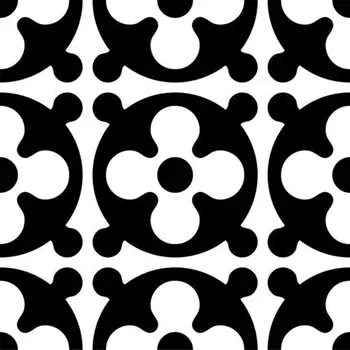 7" X 7" Black and White Medeci Peel and Stick Removable Tiles
