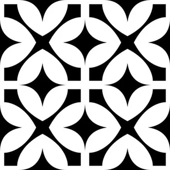 6" X 6" Black and White Pinna Peel and Stick Removable Tiles