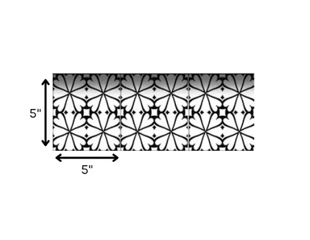 5" X 5" Black and White Clove Peel and Stick Removable Tiles