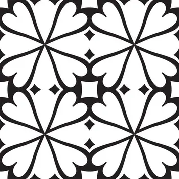 5" X 5" Black and White Clove Peel and Stick Removable Tiles