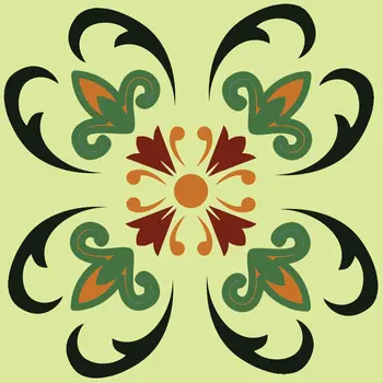 5" X 5" Auguri Flora Peel and Stick Removable  Tiles