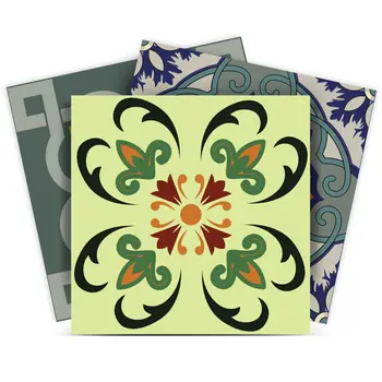 8" X 8" Auguri Flora Peel and Stick Removable  Tiles