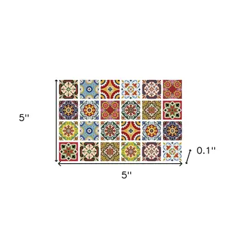 5" X 5" Mediterra Mosaic Peel and Stick Tiles
