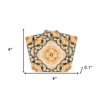 4" X 4" Golden Deco Peel And Stick Removable Tiles