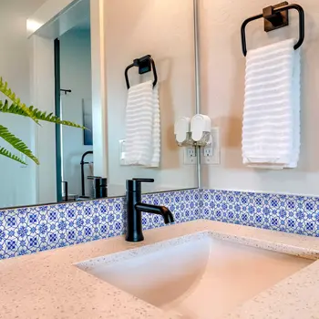 7" X 7" Blue Micro Peel And Stick Removable Tiles