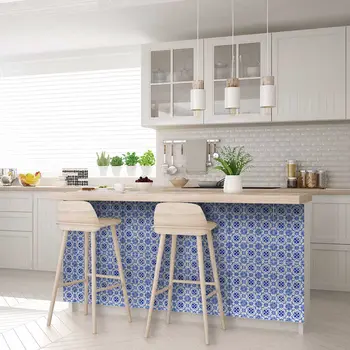 7" X 7" Blue Micro Peel And Stick Removable Tiles
