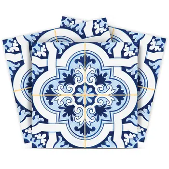 6" X 6" Blue Mia Peel And Stick Removable Tiles